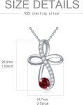 wholesale TOUPOP Infinity Cross Knot Necklace S925 Sterling Silver Birthstone Jewelry Pendant Necklaces Gifts For Women Mom Girls -0-5