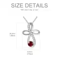TOUPOP Sterling Silver Birthstone Infinity Cross Knot Necklace Pendant-0-5