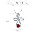 TOUPOP Sterling Silver Birthstone Infinity Cross Knot Necklace Pendant-0-5