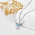 wholesale 925 Sterling Silver & Turquoise Stone Western Bullhead Necklace – Handmade Statement Jewelry for Women-0-5