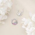 wholesale 925 Sterling Silver Hedgehog Flower Hoop Earrings Gift for Women Girls-0-3