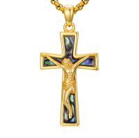 wholesale 925 Sterling Silver Jesus Cross Pendant Necklace - Faith Gift for Men & Women-Gold