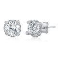wholesale 925 Sterling Silver CZ Rope Design Round Stud Earrings for Men & Women-0-0