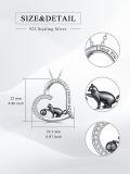wholesale 925 Sterling Silver Heart-Shaped Cat with Yarn Ball Pendant Necklace - Perfect Gift for Cat Lovers-0-3
