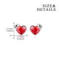 wholesale 925 Sterling Silver Red Heart Crystal Earrings Wholesale For Women And Girls-0-5