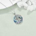 wholesale 925 Sterling Silver Blue Crystal Tree of Life Pendant Necklace for Women's s-0-2