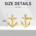 wholesale 14K Gold Anchor Stud Earrings with Cubic Zirconia for Women Gift Set-0-5