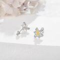 wholesale 925 Sterling Silver Gold Plated Daffodil Stud Earrings for Women and Girls-0-1