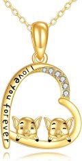 wholesale 14K Gold Pig Heart Love Forever Pendant Necklace for Women Mothers Day Gifts-0-0