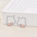wholesale 925 Sterling Silver Elephant Heart Hoop Earrings Gift for Women-0-2