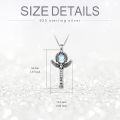 wholesale 925 Sterling Silver Moonstone Ankh Pendant Necklace for Women and Men-0-4