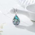 wholesale 925 Sterling Silver Teardrop Abalone Shell Lotus Flower Pendant Necklaces for Women's s-0-1