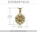 wholesale 925 Sterling Silver Gold Plated Sunflower Keepsake Pendant with Funnel and Fill Tool - 26 Chain Included-0-3