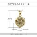 wholesale 925 Sterling Silver Gold Plated Sunflower Keepsake Pendant with Funnel and Fill Tool - 26 Chain Included-0-3