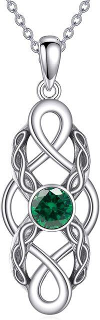 wholesale 925 Sterling Silver Celtic Knot Birthstone Pendant Necklace-May