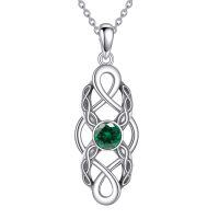 wholesale 925 Sterling Silver Celtic Knot Birthstone Pendant Necklace-May