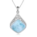 wholesale 925 Sterling Silver Moonstone Lapis Larimar Moss Agate Teardrop Filigree Pendant-0-9