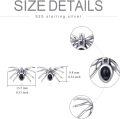 wholesale 925 Sterling Silver Spider Black Onyx Stud Earrings for Women Gift Ideas-0-4