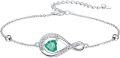 wholesale Sterling Silver Birthstone Infinity Bracelet Jewelry Christmas Gift for Women-0-0