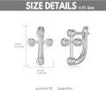 wholesale 10K White Gold Diamond Cross Studs & Huggies Set for Women - Religious-0-3