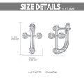 wholesale 10k White Gold Cross Bezel Set Clear Stone Stud Earrings For Women-0-3