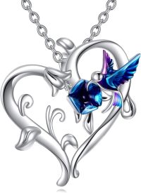 wholesale Sterling Silver Bee Hummingbird Owl Pendant Necklace w 18+2in Chain-Hummingbird necklace