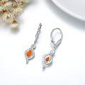 wholesale Sterling Silver Opal Dangle Drop Earrings October Birthstone Leverback Valentine s Day Gift for Women Girls-0-3