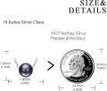 wholesale 925 Sterling Silver Chain with Black Pearl Pendant Necklaces for Women Gifts-0-4