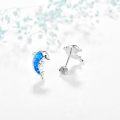 wholesale 925 Sterling Silver Blue Fire Opal Dolphin Stud Earrings for Women - Hypoallergenic  Ideas-0-1