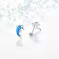 wholesale 925 Sterling Silver Blue Fire Opal Dolphin Stud Earrings Wholesale for Women - Hypoallergenic  Ideas-0-1