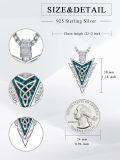 wholesale 925 Sterling Silver Blue Stone Celtic Knot Arrowhead Pendant Necklace  Norse Jewelry for Men Women Gifts 43cm Chain Length-0-10