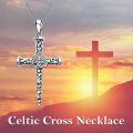 wholesale 925 Sterling Silver & Hypoallergenic Celtic Wolf Cross Pendant Necklace - 1.5 Charm, 20 Chain - Gift for Women-0-1