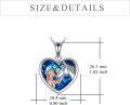 wholesale 925 Sterling Silver Heart-Shaped Blue Crystal Horse Head Pendant Necklace for Women's s-0-2