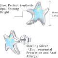 wholesale 925 Sterling Silver Synthetic Opal Starfish Stud Earrings - Hypoallergenic Beach -0-1