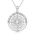TOUPOP Sterling Silver Compass Pendant Necklace For Women Men Birthday Anniversary Gift-0-0