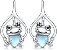 wholesale 925 Sterling Silver Pink Angel Wing Rabbit Hoop Earrings for Women Gifts-Frog