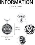 wholesale 925 Sterling Silver Wolf Head Pendant Necklace  Norse Jewelry for Men-0-3