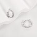 wholesale 925 Sterling Silver Paw Print Huggie Hoop Earrings for Women Girls-0-2