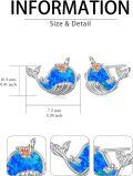 wholesale TOUPOP Whale Earrings S925 Sterling Silver Blue Opal Whale Stud Earrings Dainty Animal Jewelry Birthday Gifts For Women Her Sisters -0-3