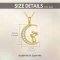 TOUPOP 14K Gold Moon Pendant Mother Daughter Son Necklace, 16+2 Inch-0-3