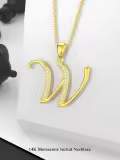 wholesale 14K Gold Moissanite A Z Initial Necklaces Wholesale for Women 16+2 -0-3