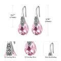 wholesale 925 Sterling Silver Celtic Knot Blue Crystal Drop Earrings For Women-0-4