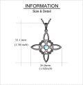 wholesale 925 Sterling Silver Moonstone Celtic Witch Knot Cross Pendant Necklace Pagan Jewelry-0-3