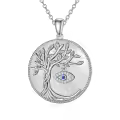 TOUPOP Sterling Silver & Turquoise Tree Of Life Necklace-0-0