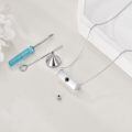 wholesale 925 Sterling Silver Rectangular Blue Agate Pendant With Chain And Tools Kit-0-4