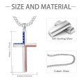 wholesale 925 Sterling Silver Cross Pendant With Red White And Blue Enamel Stars And Stripes Design-0-4