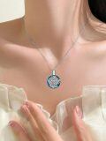 TOUPOP Sterling Silver Crystal Tree Of Life Paw Print Cremation Pendant Necklace-0-4