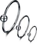 wholesale 925 Sterling Silver Ball Bead Huggie Hoop Earrings for Women Gold/Black/Rose Hypoallergenic Mini Tiny Small Ear Piercing Helix Nose Sleeper Jewelry-0-4