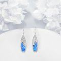 wholesale 925 Sterling Silver Blue Fire Opal Wave Ocean Animal Dangle Drop Earrings - Summer Beach Holiday s for Women-0-2