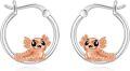 wholesale 925 Sterling Silver Rose Gold Axolotl Huggie Hoop Earrings for Women-0-0